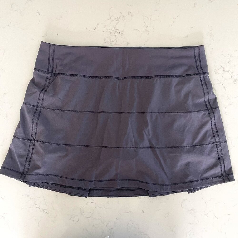 Lululemon Pace Rival Mid-Rise Running Tennis Pickleball Skirt Grey Sz 8 Tall